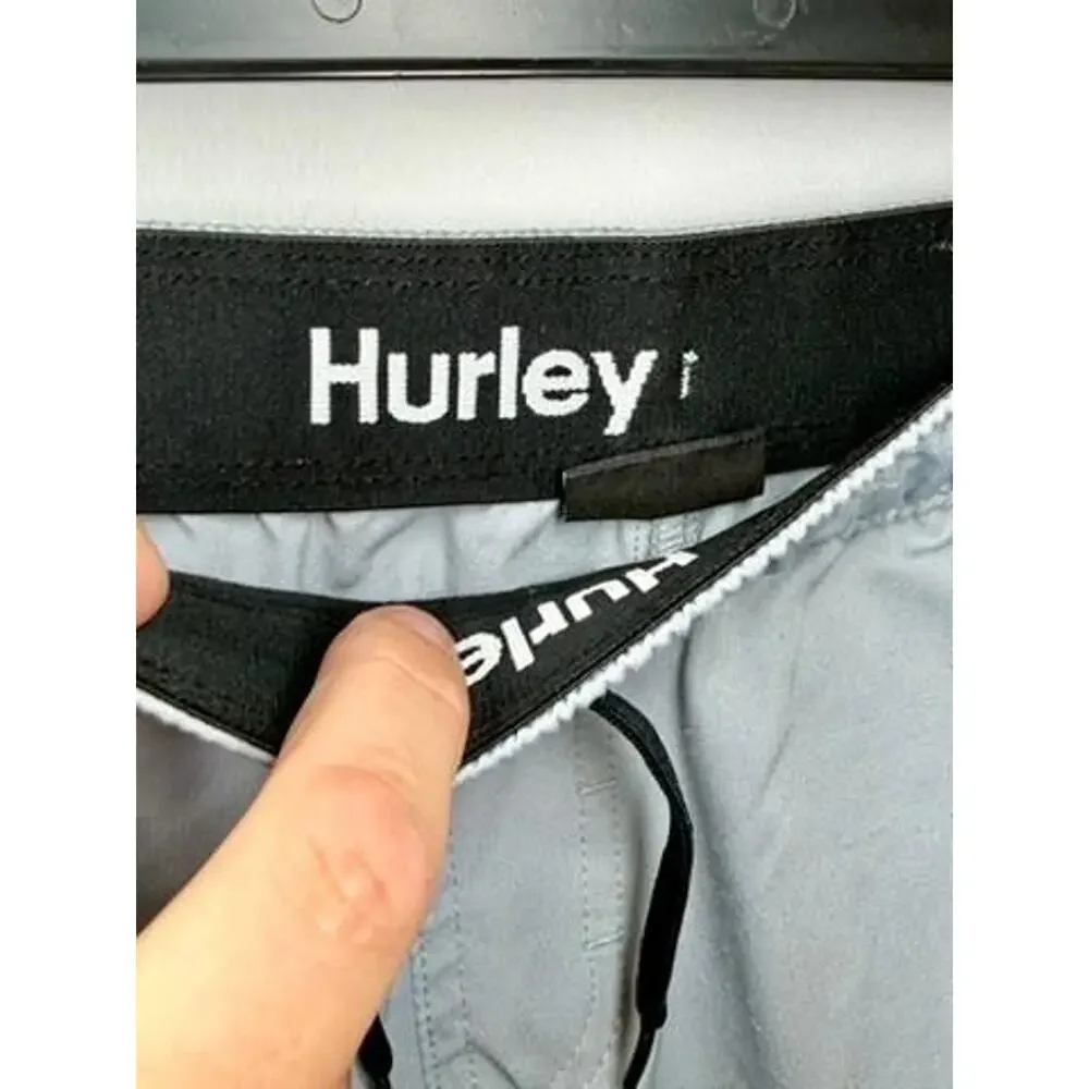 Hurley Boys Board Shorts Size 8 Light Blue Swim Trunks Drawstring Elastic Waist